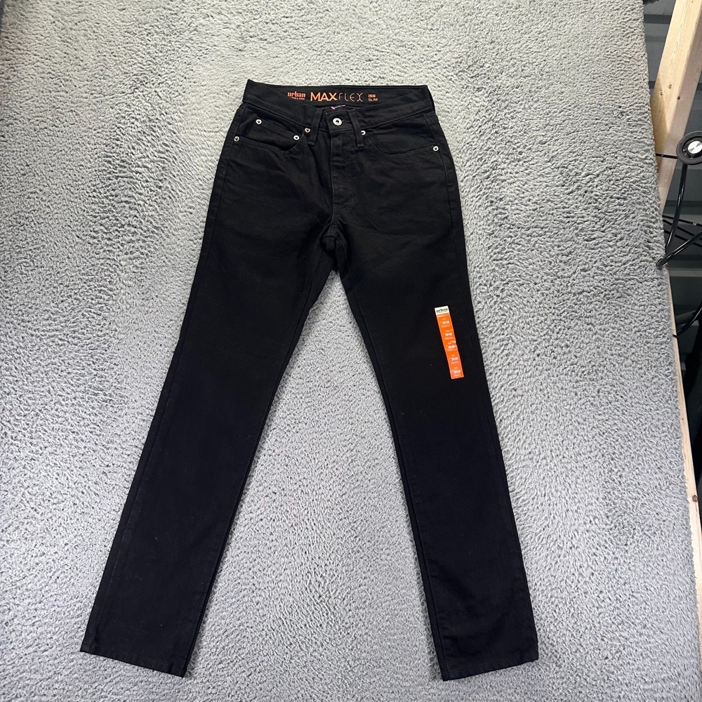 Urban Pipeline Max Flex Jeans Men 29x30 Black Cotton Denim Straight Slim Stretch
